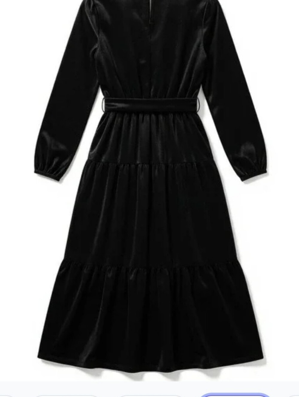 NWT HALARA Gothic Velvet Witchy Long Sleeve Black Tiered V-Neck Maxi Dress L - Picture 4 of 14